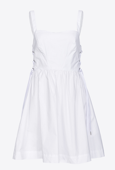 Pinko Amazonia Mini Dress In Bianco Brill.