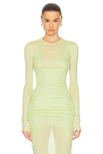 Grlfrnd Long Sleeve Mesh Tee In Electric Lime