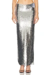 Laquan Smith Sequinned Maxi Skirt In Silver
