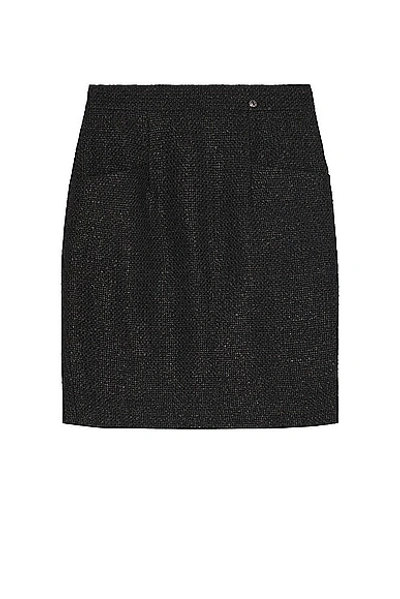 Pre-owned Chanel Tweed Skirt In Black