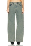 Acne Studios Mid-rise Wide-leg Jeans In Blue & Beige