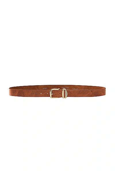 Aureum French Rope Belt In Cognac & Gold