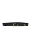 Aureum Gold Tip Belt In Black