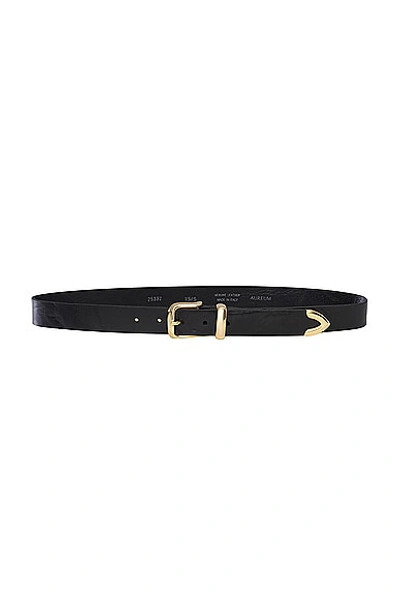 Aureum Gold Tip Belt In Black