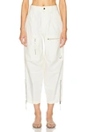 Isabel Marant Étoile Kelvin Cargo Pants In White Cotton In Ecru