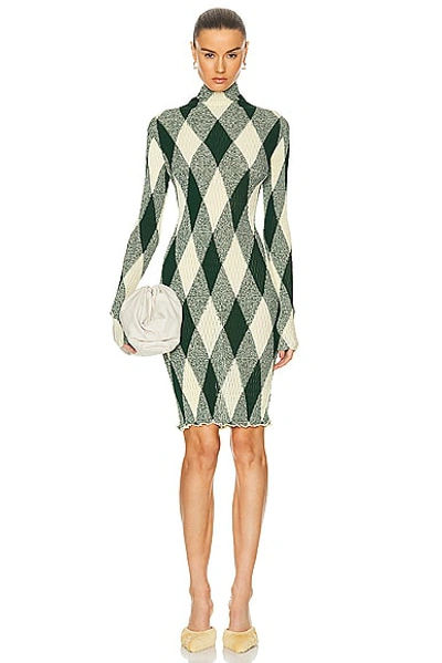 Burberry Long Sleeve Dress In Ivy Pattern