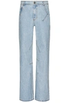 Andersson Bell Tripot Coated Cotton Flared Jeans In Light Blue