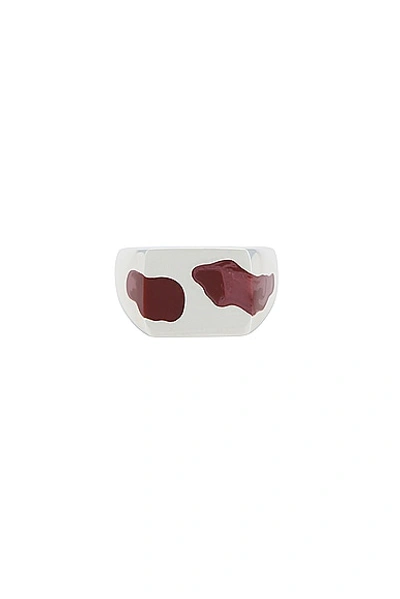 Ellie Mercer Sterling Silver And Resin Signet Ring In Brown