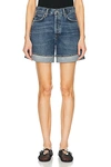 Agolde Blue Stella Denim Shorts In Control