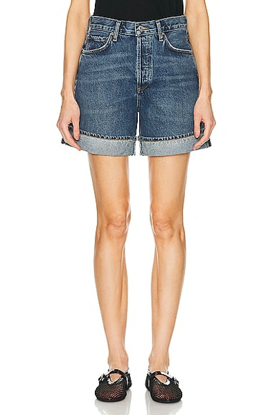 Agolde Blue Stella Denim Shorts In Mode