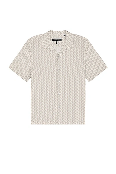 Rag & Bone Printed Avery Shirt In White Geo