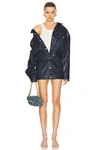 Eb Denim Webster Coated Denim Mini Shirt Dress In Midnight Glaze