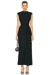 Simkhai Burke Draped A-line Midi Dress In Black