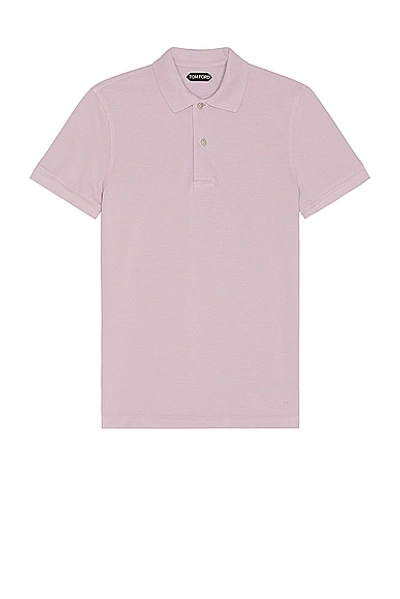 Tom Ford Tennis Piquet Polo In Light Lavender