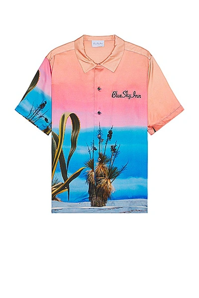 Blue Sky Inn Printed Viscose Shirt In Pink