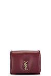 Saint Laurent Calypso Compact Wallet In Rouge Merlot