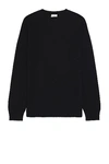 Saint Laurent Pull Col Rond Manche In Noir