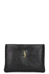 Saint Laurent Small Calypso Zipped Pouch In Noir