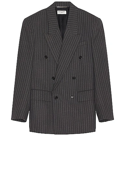 Saint Laurent Veste Sue Base In Anthracite Chine Cra