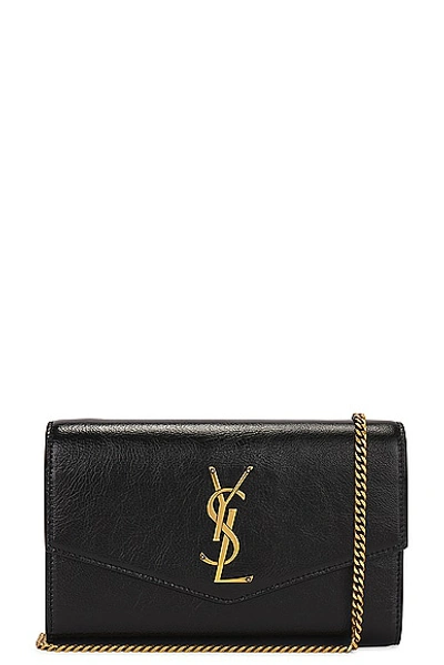 Saint Laurent Uptown Wallet On Chain Bag In Noir