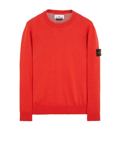 Stone Island Logo Patch Crewneck Sweatshirt In Red