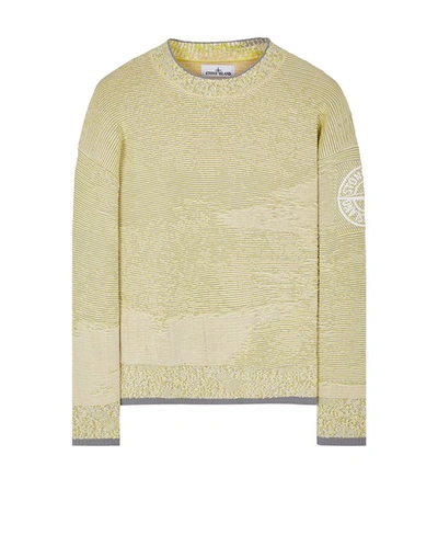 Stone Island Tricot Jaune Coton, Polyamide In Yellow