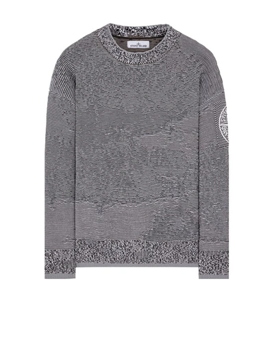 Stone Island Tricot Gris Coton, Polyamide In Gray