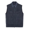 Stone Island Waistcoat Blue Cupro In Blue