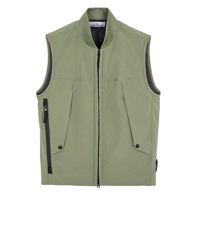 Stone Island Gilet Vert Polyester, Élasthanne In Green