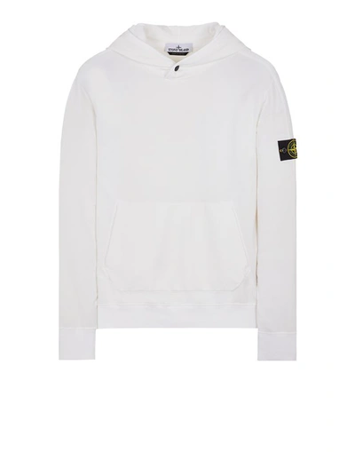 Stone Island Sweatshirt Blanc Coton, Élasthanne In White