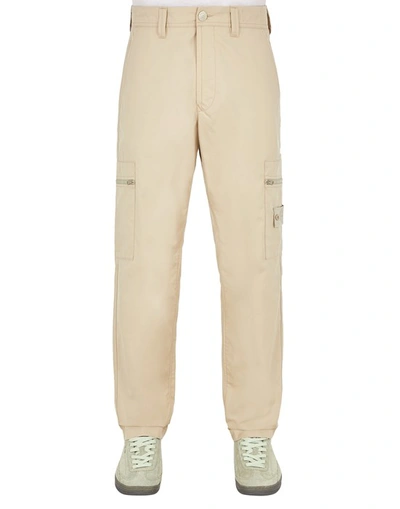 Stone Island Trousers Beige Cotton In Neutral