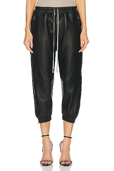 Rick Owens Cropped Track Pant In Black