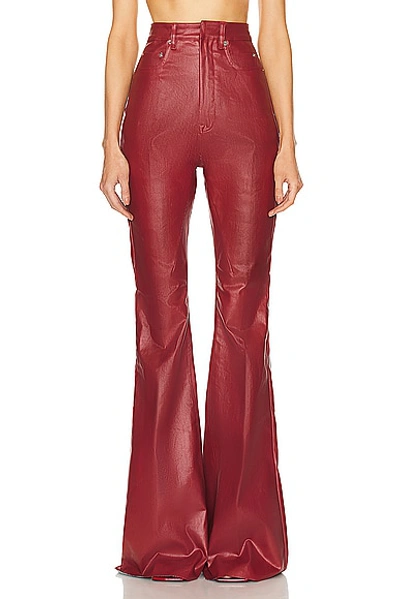 Rick Owens Bolan Bootcut Pants In Cardinal Red