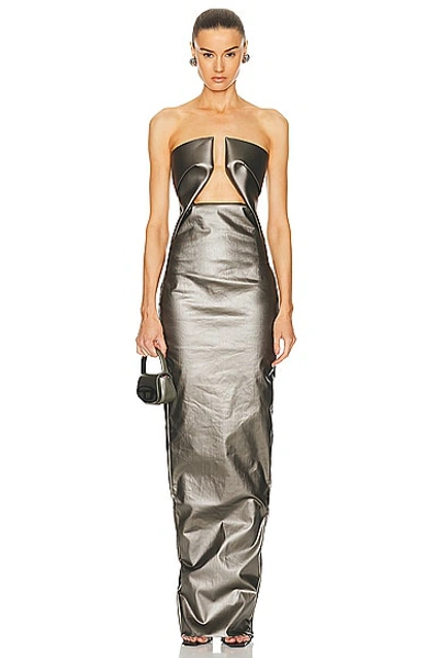 Rick Owens Prong Gown In Gunmetal