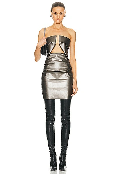 Rick Owens Prong Mini Dress In Metallic