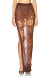 Rick Owens Spider Ziggy Distressed-finish Midi Skirt In Henna