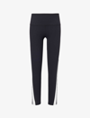 SPLITS59 SPLITS59 WOMEN'S BLACK/WHITE MILES RIGOR 7/8 HIGH-RISE STRETCH-WOVEN LEGGINGS