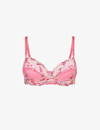 WACOAL WACOAL WOMEN'S HOT PINK/MULTI EMBRACE FLORAL-EMBROIDERED UNDERWIRED STRETCH-LACE BRA