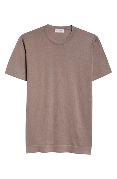 John Smedley Lorca Crewneck T-shirt In Beige Musk