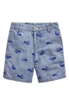 MINI BODEN KIDS' WHALE EMBROIDERED COTTON CHINO SHORTS