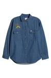 Brixton Bowery Denim Boyfriend Shirt In Indigo Rinse