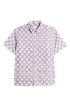 Saturdays Surf Nyc Bruce Block Print Short Sleeve Button-up Shirt In White