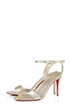 Christian Louboutin O Condora 85 Patent Leather Sandals In Platine/lin Platine