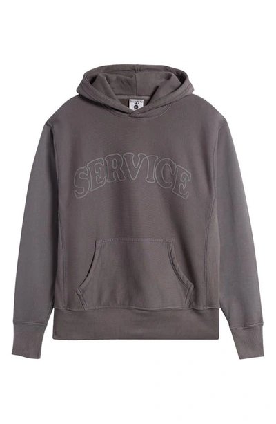 Service Works Arch Logo Organic Cotton Graphic Hoodie In Charcoal