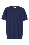 John Smedley Park Cotton Piqué T-shirt In French Navy