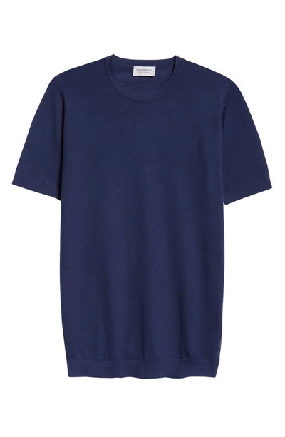 John Smedley Park Cotton Piqué T-shirt In French Navy