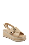 MARC FISHER LTD RENDA SLINGBACK ESPADRILLE PLATFORM WEDGE SANDAL