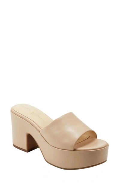 Marc Fisher Ltd Forina Platform Slide Sandal In Light Natural