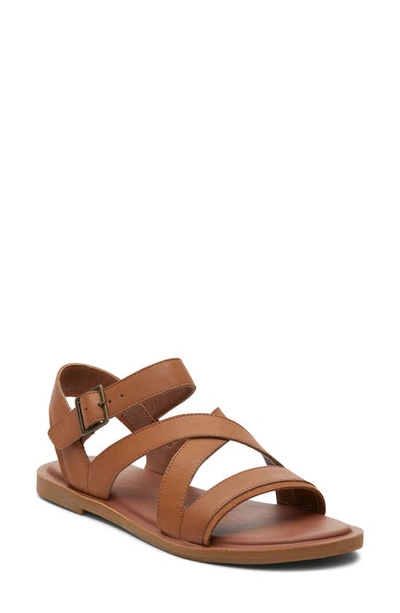 Toms Sloane Ankle Strap Sandal In Tan Leather