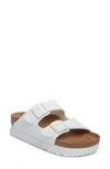 Birkenstock Arizona Platform Slide Sandal In White